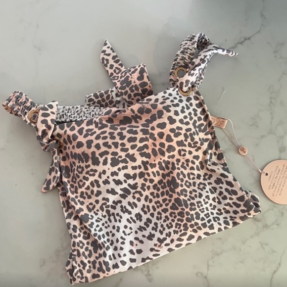 NWT Power 2 the Flower Rosa One Piece Cheetah Adjustable Ties Beach Bikini Small - Picture 9 of 11